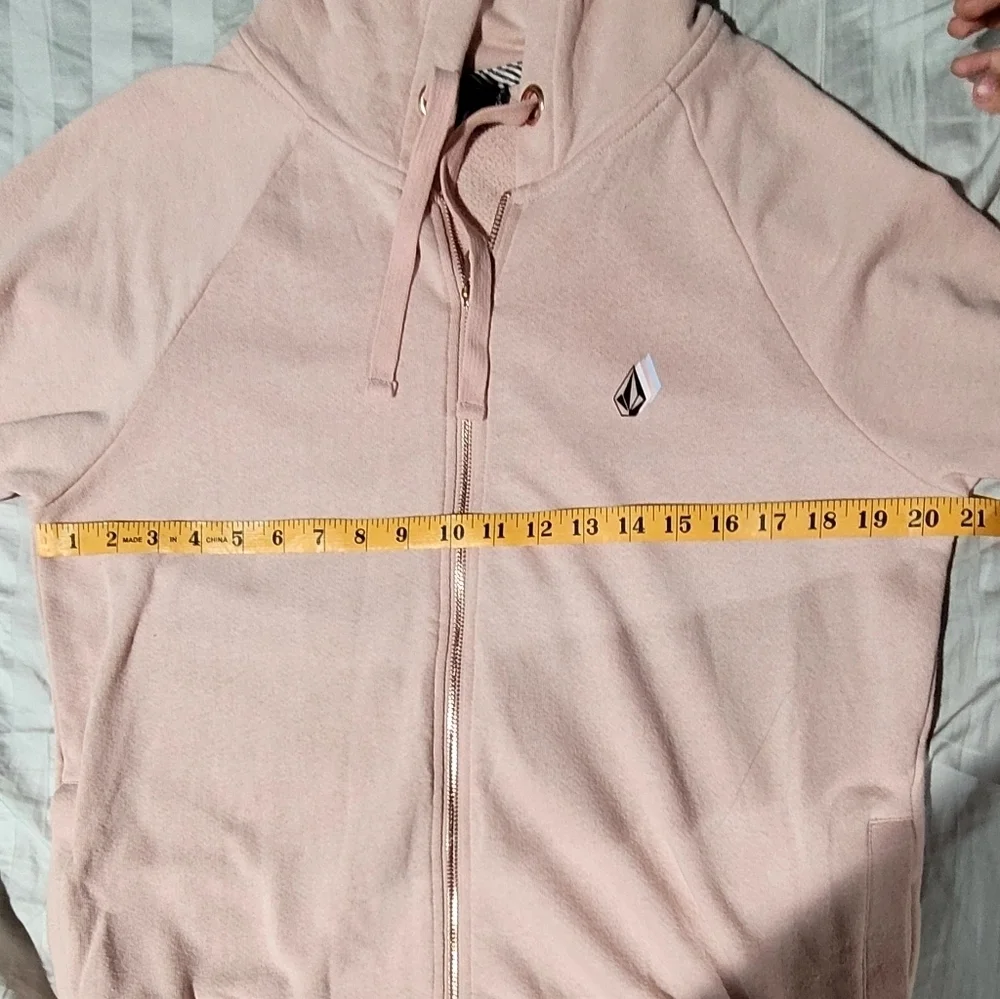 Volcom Light Pink Zipper Hoodie Size Medium